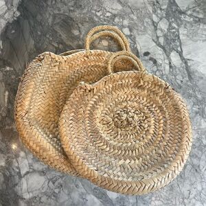 SET OF STRAW BEACH TOTES - mini and large